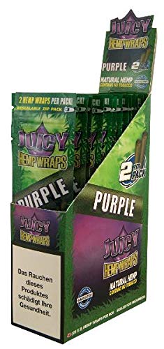 ledermodefashion Juicy Jay Hanf Wrap - Natur Tabak frei - 2 pro Packung (Purple, 3) von DHOBIA