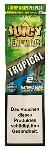 ledermodefashion Juicy Jay Hanf Wrap - Natur Tabak frei - 2 pro Packung (Tropical, 3) von DHOBIA