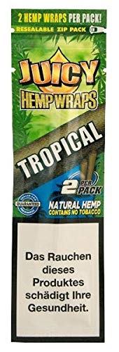 ledermodefashion Juicy Jay Hanf Wrap - Natur Tabak frei - 2 pro Packung (Tropical, 6) von DHOBIA