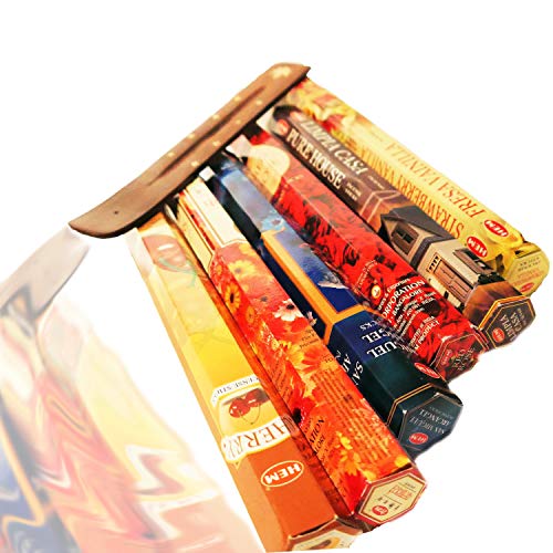 ledermodefashion Räucherstäbchen Set Hem Insence Sticks Verschiedene Sorten 120 Stück + Räucherstäbchenhalter von ledermodefashion