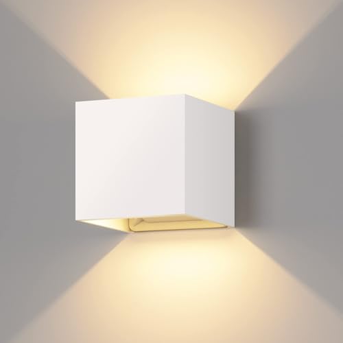 ledmo 20W Wandleuchten Innen/Aussen 2000LM Wandlampe Auf und ab Einstellbarer Lichtstrahl LED Außenleuchten 3000K Warmweiß Wandlampen IP65 Wasserdichte von ledmo