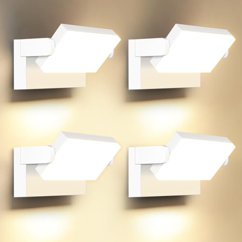 ledmo 4 Pack 60W Aussen Wandleuchten LED 5000 Lumen Weiß wandlampen Außen mit 360° Schwenkbar LED Panel Außenlampen Warmweiß 3000K Wasserdicht IP65 für Terrasse Eingang Garten von ledmo