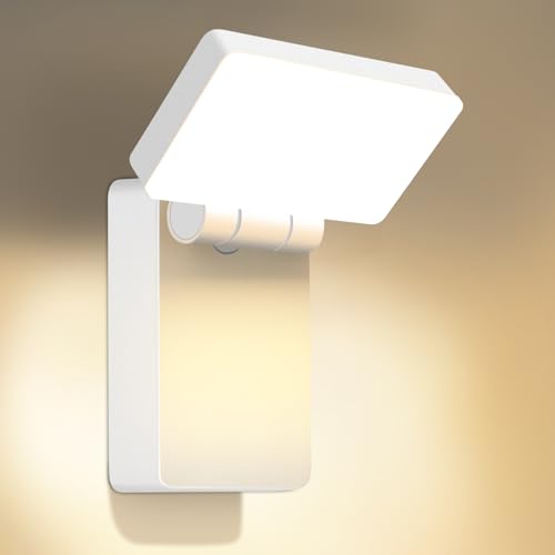 ledmo 60W LED Wandleuchte Aussen/Innen mit 180° Faltbar 360° Drehbares LED-Panel 5000 Lumen Weiß Außenlampen Warmweiß 3000k Modern Außenleuchte Wasserdicht IP65 von ledmo