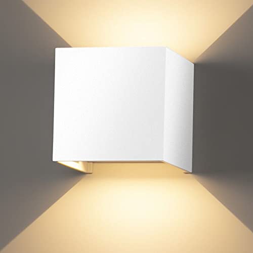 ledmo LED Wandlampe 12W Wandleuchten Wandbeleuchtung LED mit Einstellbar Abstrahlwinkel Innen/Außen 2800-3000K Warmweiß IP65 Wasserdichte von ledmo