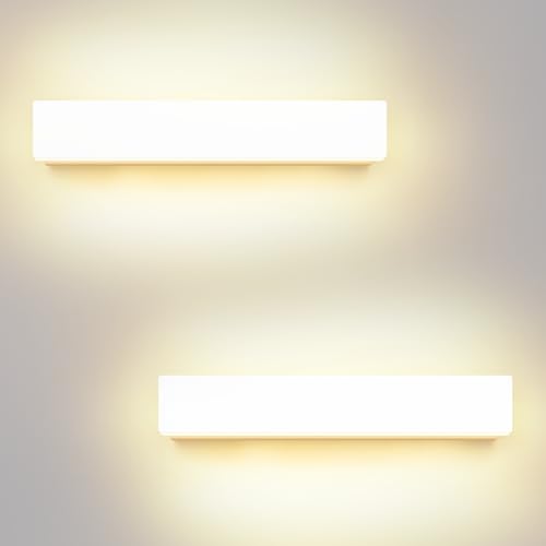 ledmo LED Wandleuchten Innen 2 Stücke Wandlampen Aussen Up Down Wandlicht IP54 Warmweiß 3000K Aluminium 10W Weiß Wandbeleuchtung von ledmo