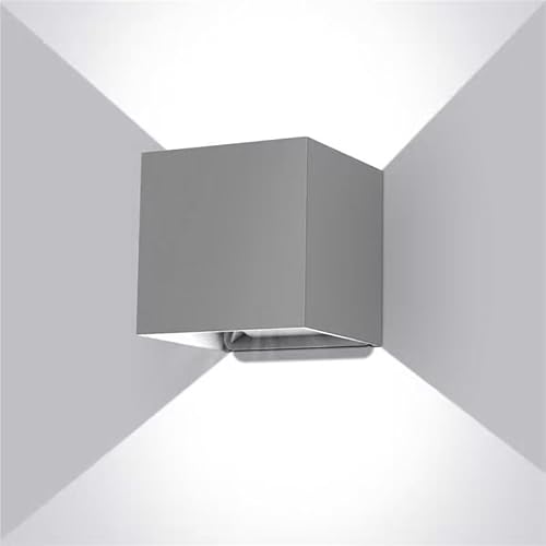 ledmo Wandleuchten Innen/Aussen 6000K 20W Wandlampe Auf und ab Einstellbarer Lichtstrahl 2000LM LED Außenleuchten Grau IP65 Wasserdichte von ledmo
