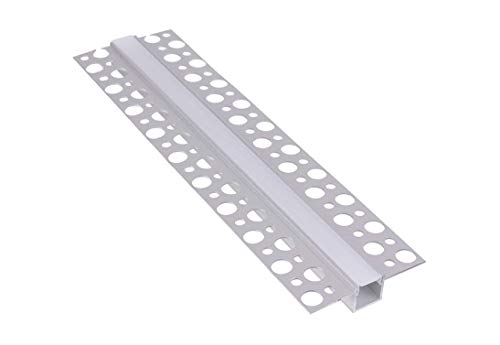 1m LED Trockenbauprofil Alu Profil Einputz EINBAU-T (180) für Led Streifen inkl. Abdeckung (1m + Abdeckung matt) von ledomec