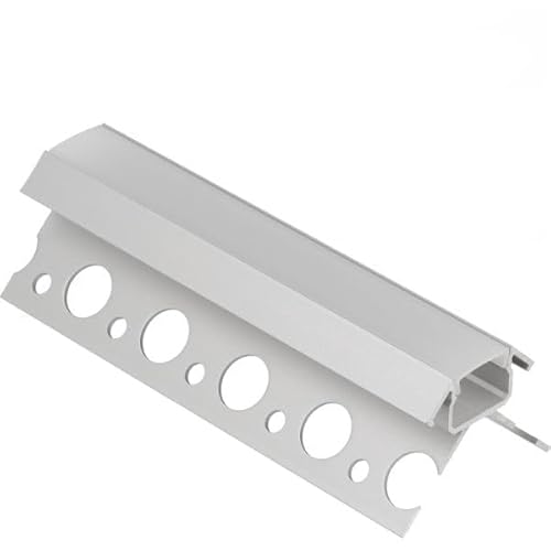 2m Einputzprofil FLIESENPROFIL PROFIL FLIESE UNI-TILE-12(270) FÜR LED STREIFEN +ABDECKUNG (2m Abdeckung milchig) von ledomec