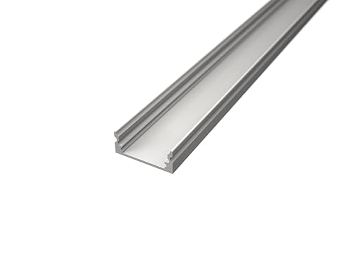 ledomec ALU LED Profil 1m Weiß AUFBAU-SL. Kühlkörper für LED Streifen, LED Bänder bis max. 12mm. Sehr Flach 7mm (Profil 1m, Weiß ohne Abdeckung) von ledomec