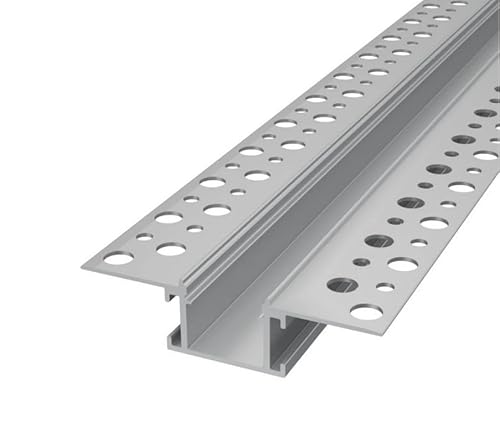 ledomec ALU Profil/Einbau Leiste Trockenbau EINPUTZ für Led Streifen + Abdeckung (Trockenbau 14-2m Klare Abdeckung) von ledomec