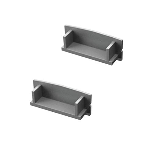 Aluminium Profil Leiste für Led Streifen WIDE-20 in silber eloxiert extra breite Bauweise inklusive Abdeckung/Endkappen und Halterungen optional erhältlich (2er Set Endkappen) von ledomec
