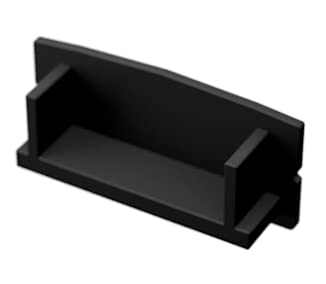 Aluminium Profil Leiste für Led Streifen WIDE-20 in silber eloxiert extra breite Bauweise inklusive Abdeckung/Endkappen und Halterungen optional erhältlich (2er Set Endkappen Schwarz Black) von ledomec