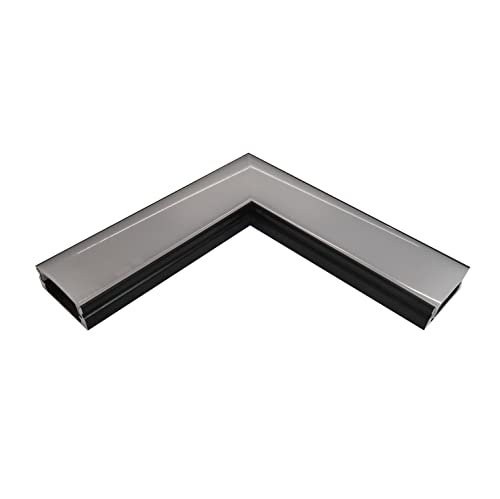Eckstück für ALU LED Profil AUFBAU-SL. Kühlkörper für LED Streifen, (Eckstück, Schwarz mit Abdeckung Matt) von ledomec