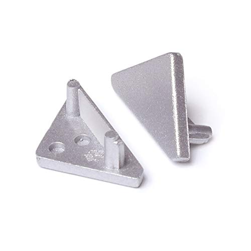 Endkappen für LED Eckprofil 1m C12 Silber 2x (Endkappen Silber) von ledomec