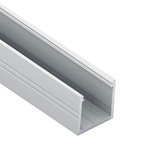 LED Aufbauprofil 16 Aluminium Silber für LED Streifen inkl. Abdeckung, für LED Streifen bis 16mm (Silber 1m klar) von ledomec