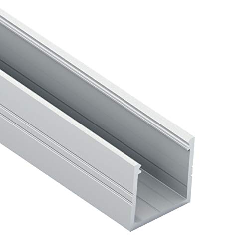 LED Aufbauprofil 16 Aluminium Silber für LED Streifen inkl. Abdeckung, für LED Streifen bis 16mm (Silber 2m klar) von ledomec