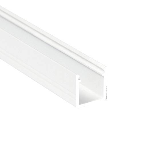 LED Aufbauprofil 16 Aluminium Weiß für LED Streifen inkl. Abdeckung, für LED Streifen bis 16mm (Weiß 1m matt) von ledomec