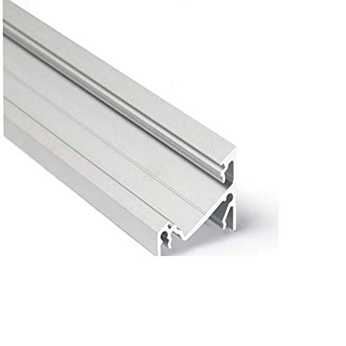LED Eckprofil 1m C14 Aluminium Silber für LED Streifen inkl. Abdeckung klick matt, für LED Bänder bis max. 14mm (Silber, 1m klick matt) von ledomec
