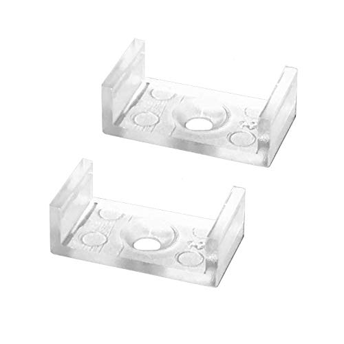 LED Einbauprofil WIDE-IN-20 Aluminium Silber für LED Streifen inkl. Abdeckung klar oder milchig, für LED Bänder bis max. 20mm Montage Leiste (2er Set Halterungen) von ledomec