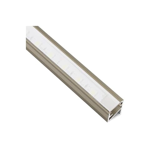 ledomec ALU LED Eck Profil | Schiene | Leiste ECKE (16x14mm) Champagner + Abdeckung (2m Profil mit Abdeckung Matt) von ledomec