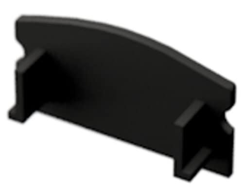 ledomec ALU LED Profil AUFBAU-SL. Kühlkörper für LED Streifen, LED Bänder bis max. 12mm. Sehr Flach 7mm (Endkappen 2er Set, Schwarz) von ledomec