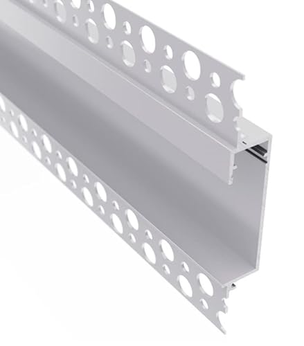 ledomec Einbau Profil | Trockenbau Leiste Rigips EINPUTZ-FLAT C + Abdeckung (1m Profil mit Abdeckung Matt) von ledomec