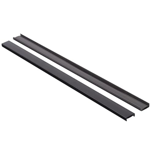 ledomec LED ALU Profil Slim LED Leiste (14x7mm) in Gold mit Abdeckung (2m Gold - Abdeckung Schwarz) von ledomec