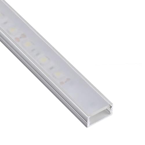 ledomec LED ALU Profil Slim LED Leiste (14x7mm) in Silber mit Abdeckung (1m Silber - Abdeckung Matt) von ledomec