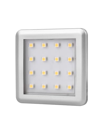 ledomec LED Aufbau Möbel/Unterbauleuchte SQUARE silber 12V 1,5W (silber, kaltweiß (6500K)) von ledomec