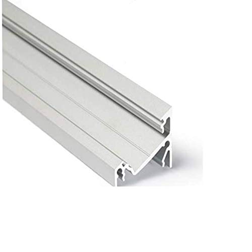ledomec LED Eckprofil 2m C14 Aluminium Silber für LED Streifen inkl. Abdeckung klick klar, für LED Bänder bis max. 14mm (Silber, 2m klick klar) von ledomec