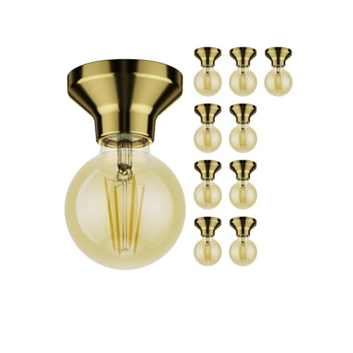 ledscom.de 10 Stück LED Deckenleuchte Elektra Porzellan gold, inkl. E27 LED gold max. 818lm, 3-Stufen dimmen, extra-warmweiß ledscom.de 10 Stück LED Deckenleuchte Elektra Porzellan gold, inkl. E27 LED gold max. 818lm, 3-Stufen dimmen, extra-warmweiß von ledscom.de