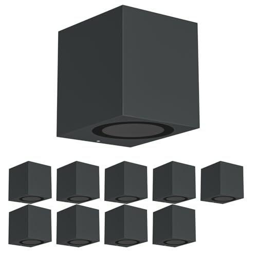 ledscom.de 10 Stück Wandleuchte ALSE für außen, IP54, Downlight, anthrazit matt, eckig, 1x GU10 max. 35W ledscom.de 10 Stück Wandleuchte ALSE für außen, IP54, Downlight, anthrazit matt, eckig, 1x GU10 max. 35W von ledscom.de