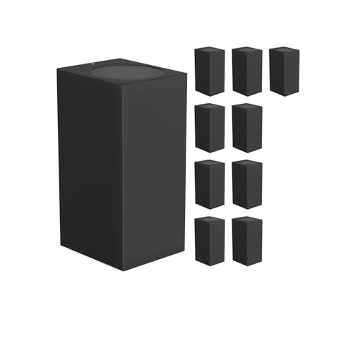 ledscom.de 10 Stück Wandleuchte ALSE für außen, IP54, Up-/Downlight, schwarz matt, eckig, 2x GU10 max. 35W von ledscom.de