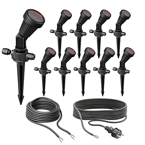 ledscom.de 10er Set Gartenstrahler mit Erdspieß PIRK mit Schuko Stecker für außen, IP44, schwarz, GU10 je max. 15W ledscom.de 10er Set Gartenstrahler mit Erdspieß PIRK mit Schuko Stecker für außen, IP44, schwarz, GU10 je max. 15W von ledscom.de