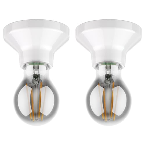 ledscom.de 2 Stück Deckenleuchte Elektra Porzellan weiß + LED Lampe 370lm, extra-warmweiß von ledscom.de
