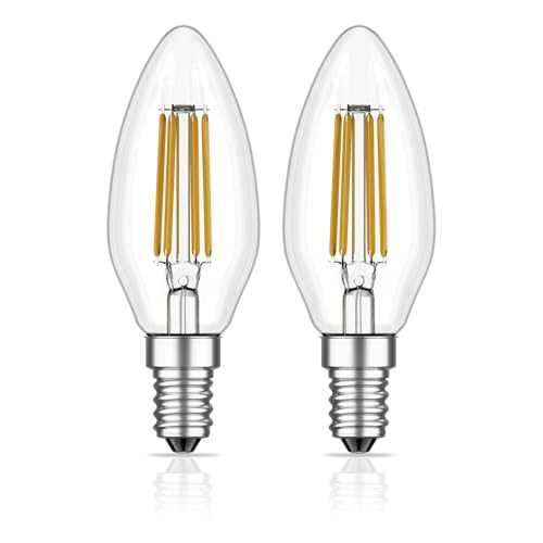ledscom.de 2 Stück E14 LED Leuchtmittel, Kerze, warmweiß (2700 K), 3,7 W, 452lm von ledscom.de