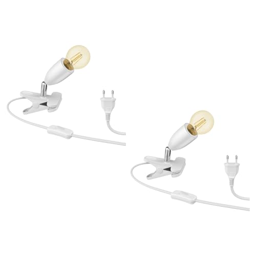 ledscom.de 2 Stück E27 Klemmleuchte LIK, weiß inkl. E27 Lampe 471lm Gold Vintage extra-warm-weiß ledscom.de 2 Stück E27 Klemmleuchte LIK, weiß inkl. E27 Lampe 471lm Gold Vintage extra-warm-weiß von ledscom.de