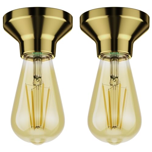 ledscom.de 2 Stück LED Deckenleuchte Elektra Porzellan gold, inkl. LED Vintage gold max. 814lm extra-warmweiß 3-Stufen Dimmen ledscom.de 2 Stück LED Deckenleuchte Elektra Porzellan gold, inkl. LED Vintage gold max. 814lm extra-warmweiß 3-Stufen Dimmen von ledscom.de