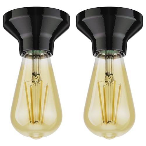 ledscom.de 2 Stück LED Deckenleuchte Elektra Porzellan schwarz, inkl. LED Vintage gold max. 814lm extra-warmweiß 3-Stufen Dimmen ledscom.de 2 Stück LED Deckenleuchte Elektra Porzellan schwarz, inkl. LED Vintage gold max. 814lm extra-warmweiß 3-Stufen Dimmen von ledscom.de