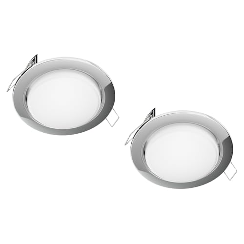 ledscom.de 2 Stück LED Einbaustrahler Zobe flach GX53 chrom rund 6,2W 509lm warm-weiß 107mm Ø Lochkreis 90mm Ø ledscom.de 2 Stück LED Einbaustrahler Zobe flach GX53 chrom rund 6,2W 509lm warm-weiß 107mm Ø Lochkreis 90mm Ø von ledscom.de