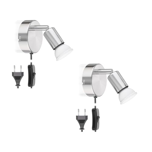ledscom.de 2 Stück Leselampe LUNARA Schalter Stecker + GU10 LED Lampe weiß 3-Stufen Dimmen: max. 609lm ledscom.de 2 Stück Leselampe LUNARA Schalter Stecker + GU10 LED Lampe weiß 3-Stufen Dimmen: max. 609lm von ledscom.de