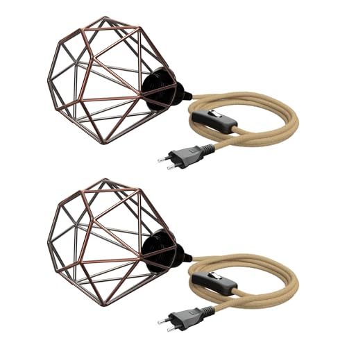ledscom.de 2 Stück Pendelleuchte LEKA, bronze Käfig, Hanfkabel, Stecker, Schalter und E27 Fassung, 3m ledscom.de 2 Stück Pendelleuchte LEKA, bronze Käfig, Hanfkabel, Stecker, Schalter und E27 Fassung, 3m von ledscom.de