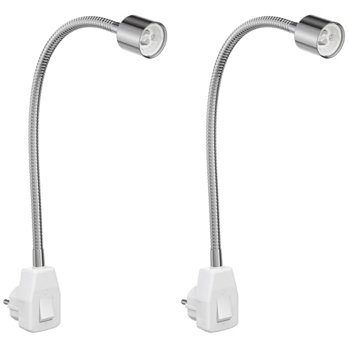 ledscom.de 2 Stück Steckdosenleuchte/Leselampe LESCH, Schwanenhals, chrom/weiß, 1x GU10 max. 10W ledscom.de 2 Stück Steckdosenleuchte/Leselampe LESCH, Schwanenhals, chrom/weiß, 1x GU10 max. 10W von ledscom.de