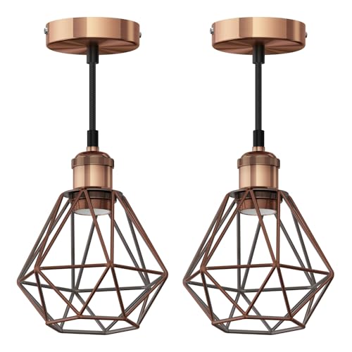 ledscom.de 2 Stück Vintage Pendelleuchte RETRA, bronze, E27 Fassung, Käfig-Schirm, bronze ledscom.de 2 Stück Vintage Pendelleuchte RETRA, bronze, E27 Fassung, Käfig-Schirm, bronze von ledscom.de