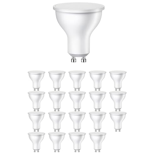 ledscom.de 20 Stück GU10 LED Leuchtmittel, PAR16, warmweiß (2700 K), 5 W, 450lm, 103°, matt von ledscom.de