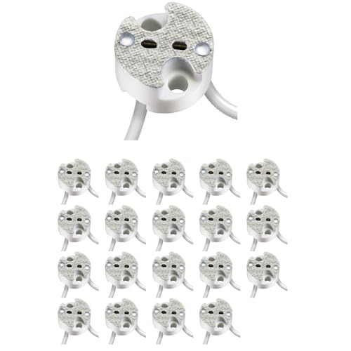 ledscom.de 20 Stück GU5.3/G4 Fassung, Keramik, weiß, 12V AC, max. 25W von ledscom.de