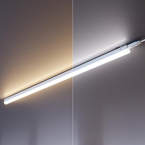 ledscom.de 2er Set LED Unterbau-Leuchten Rigel, je 87,3cm, mit Schalter - Farbtemperatur einstellbar /, 19,85W, je 1122lm von ledscom.de