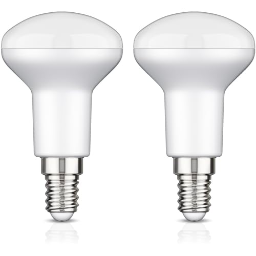 ledscom.de 2 Stück E14 LED Leuchtmittel, R50, weiß (4000 K), 5,1 W, 563lm, 112°, matt von ledscom.de