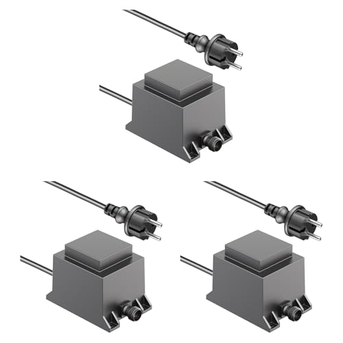 ledscom.de 3 Stück 40W LED Trafo-Netzteil/Transformator für Stecksystem NEMO, Stecker, 12V AC, schwarz, IP68 von ledscom.de