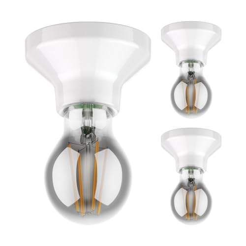 ledscom.de 3 Stück Deckenleuchte Elektra Porzellan weiß + LED Lampe 370lm, extra-warmweiß von ledscom.de